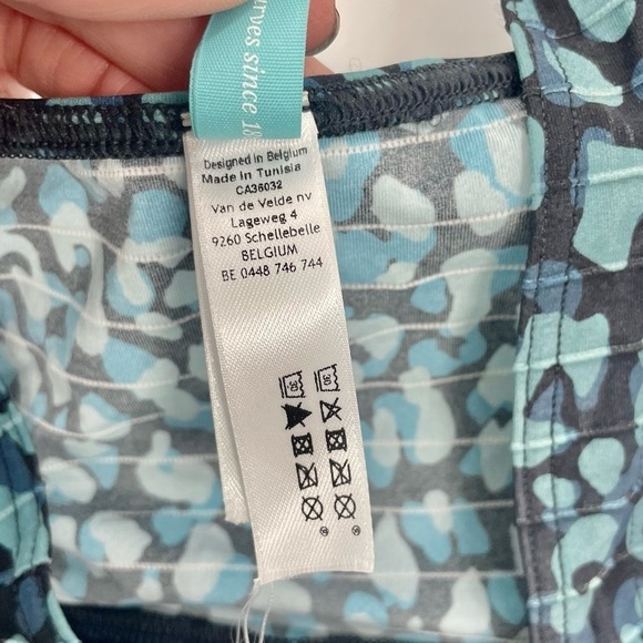 Prima Donna Swim Sherry Dress Navy Blue Aqua Mixed Animal Cheetah Print Resort - Picture 9 of 12